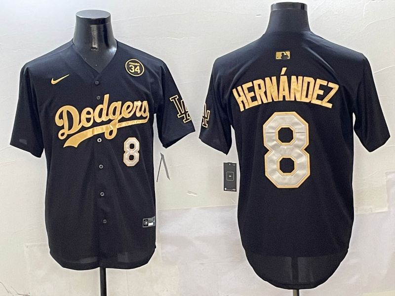 Men Los Angeles Dodgers #8 Hernandez Black Gold Game Nike 2025 MLB Jersey style 7->los angeles dodgers->MLB Jersey
